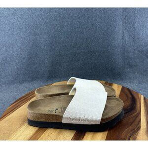 BIRKI'S Birkenstock White Beige Narrow Sandals Slides Shoes Euro 37 Women US 6